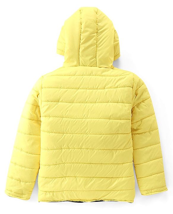 Pine Kids Full Sleeves Reversible Medium Winter Quilted Jacket - Yellow & Navy