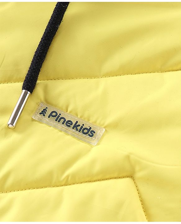 Pine Kids Full Sleeves Reversible Medium Winter Quilted Jacket - Yellow & Navy