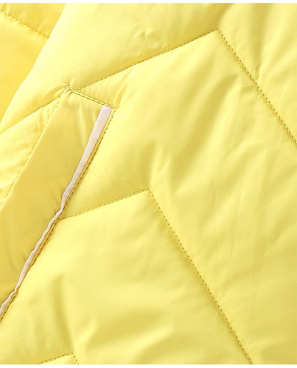 Pine Kids Full Sleeves Reversible Medium Winter Quilted Jacket - Yellow & Navy