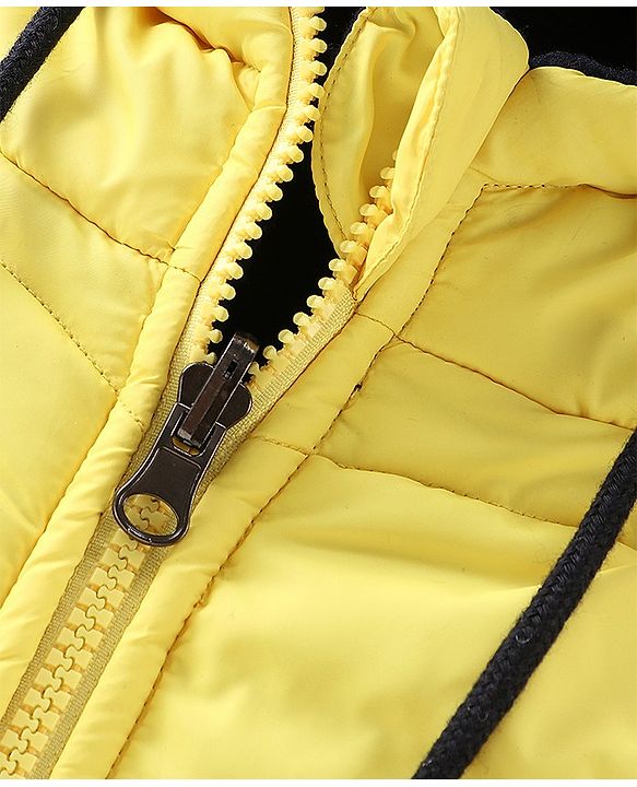 Pine Kids Full Sleeves Reversible Medium Winter Quilted Jacket - Yellow & Navy