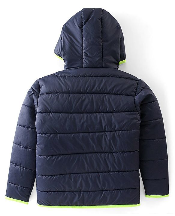 Pine Kids Full Sleeves Cut and Sew Medium Winter Jacket - Navy and Royal Blue