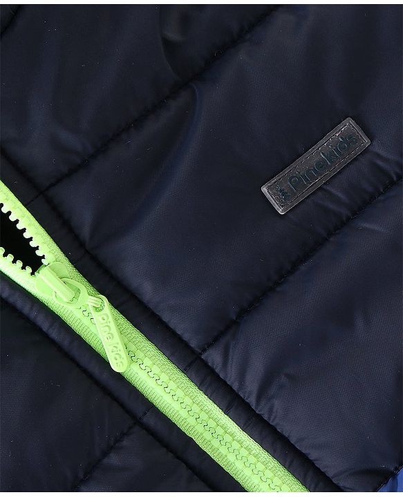 Pine Kids Full Sleeves Cut and Sew Medium Winter Jacket - Navy and Royal Blue