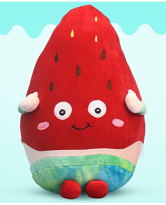 Babyhug Supersoft Strawberry Toy cum Cushion Red- Height 40 cm