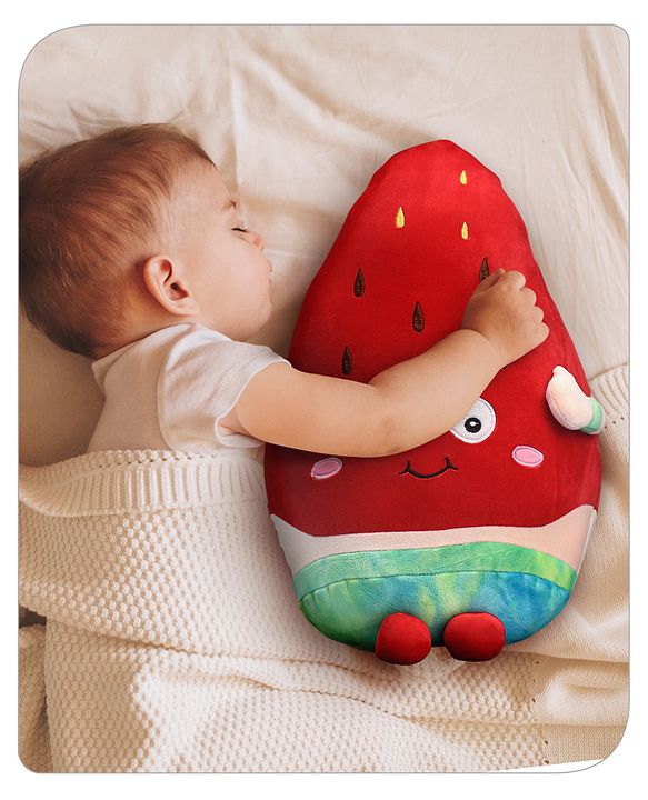 Babyhug Supersoft Strawberry Toy cum Cushion Red- Height 40 cm
