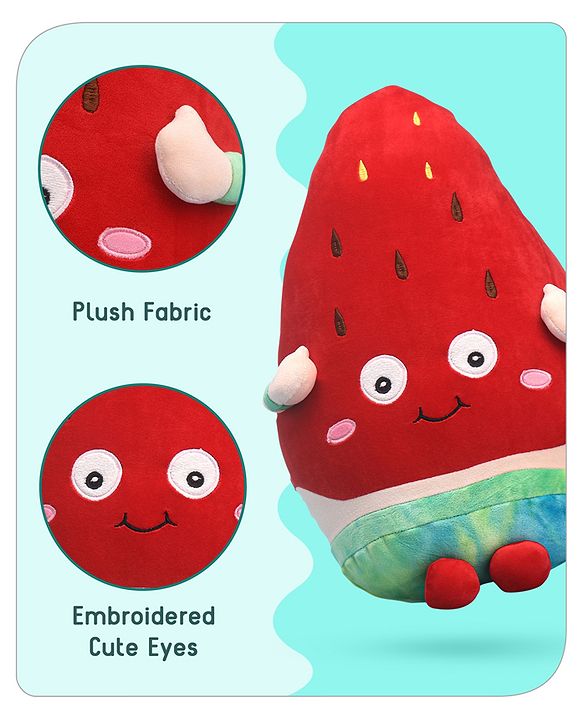 Babyhug Supersoft Strawberry Toy cum Cushion Red- Height 40 cm