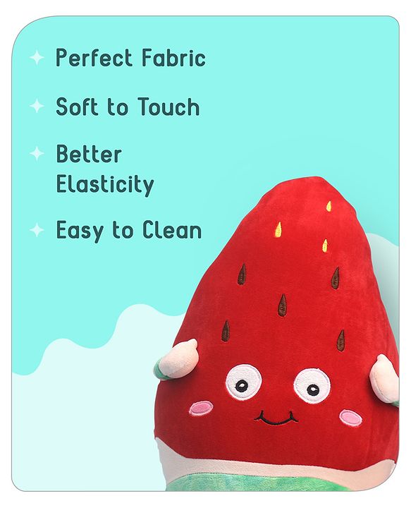 Babyhug Supersoft Strawberry Toy cum Cushion Red- Height 40 cm