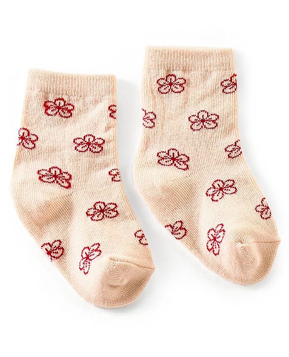 Cute Walk by Babyhug Anti Bacterial Ankle Length Non Terry Socks Butterfly Design Pack of 3 - Pink Purple & Peach
