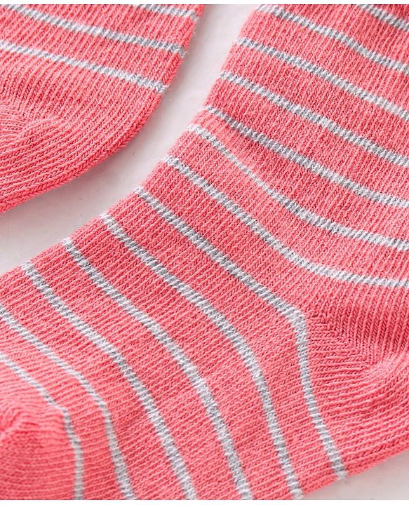 Cute Walk By Babyhug Non Terry Anti Bacterial Ankle Length Stripes Design Socks Pack of 3 - Multicolour
