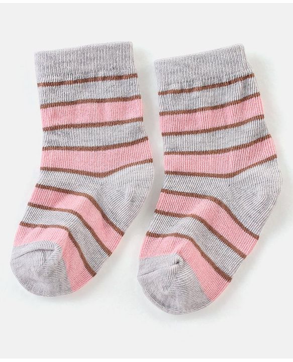 Cute Walk By Babyhug Non Terry Anti Bacterial Ankle Length Floral Design Socks Pack of 3 - Multicolour