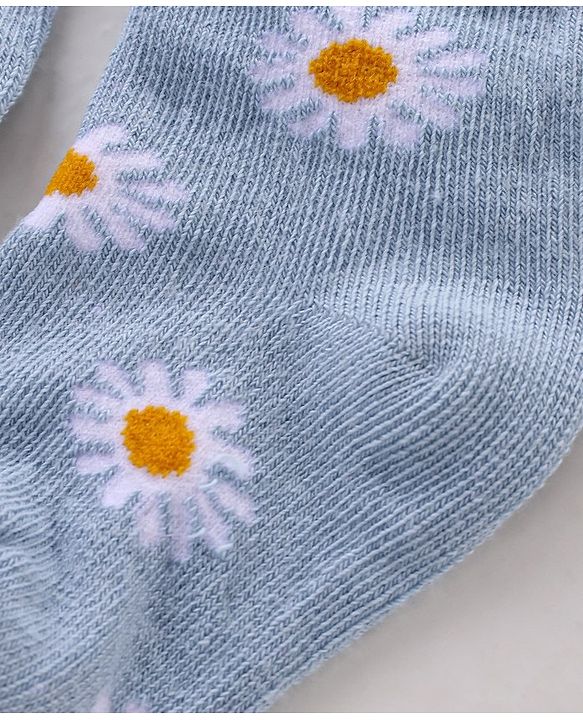 Cute Walk By Babyhug Non Terry Anti Bacterial Ankle Length Floral Design Socks Pack of 3 - Multicolour