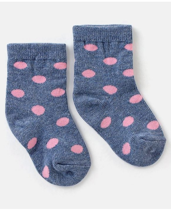 Cute Walk By Babyhug Non Terry Anti Bacterial Ankle Length Floral Design Socks Pack of 3 - Multicolour
