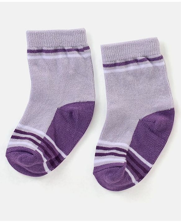 Cute Walk By Babyhug Non Terry Anti Bacterial Ankle Length Design Socks Pack of 3 - Multicolour