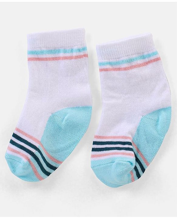 Cute Walk By Babyhug Non Terry Anti Bacterial Ankle Length Design Socks Pack of 3 - Multicolour