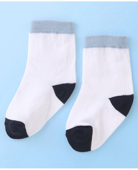 Cute Walk by Babyhug Cotton Blend Ankle Length Anti Bacterial Socks Stripes Design Pack of 3 - White & Yellow