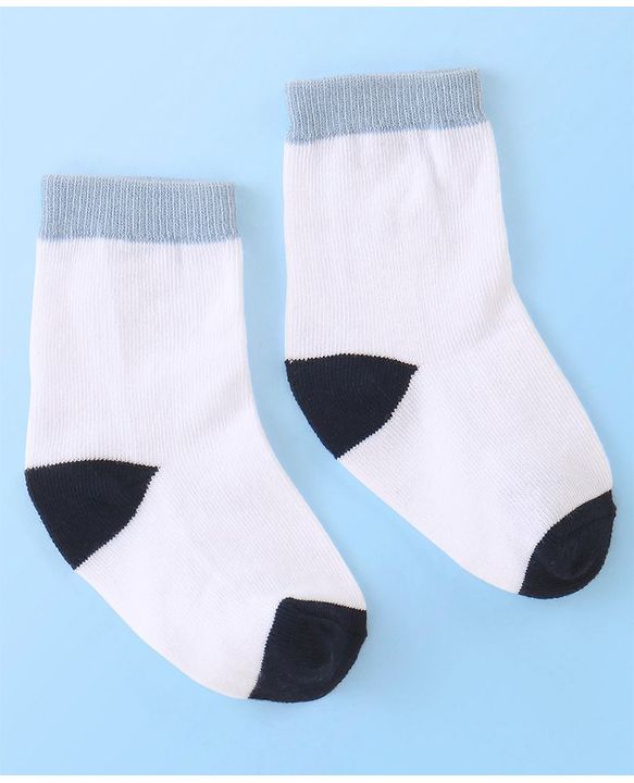 Cute Walk by Babyhug Cotton Blend Ankle Length Anti Bacterial Socks Stripes Design Pack of 3 - White & Yellow