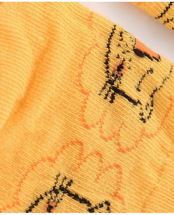 Cute Walk by Babyhug Cotton Blend Ankle Length Anti Bacterial Socks Animal Design Pack of 3 - White & Yellow
