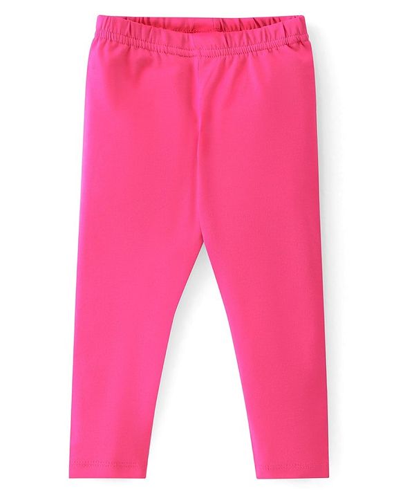 Babyhug 100% Cotton Knit Half Sleeves Frock Polka Print With Leggings - Navy Blue & Pink