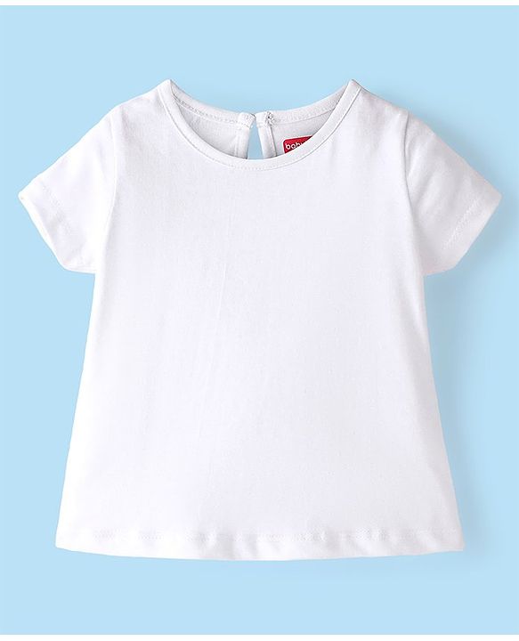 Babyhug Rayon Frock with Half Sleeves Inner Tee Floral Printed - Red & White