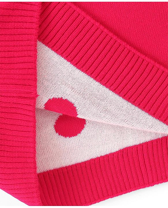 Pine Kids Full Sleeves Tunic and Full Length Bottom Sweater Set Polka Dots Design & Striped - Red & Yellow