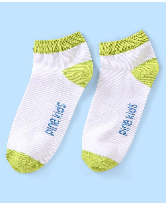 Pine Kids Spandex Ankle Length Text Design Socks Pack of 3 - Multicolour