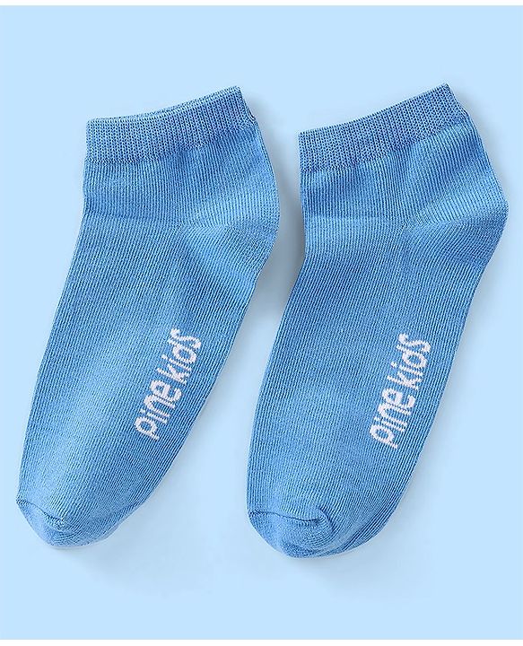 Pine Kids Spandex Ankle Length Text Design Socks Pack of 3 - Multicolour