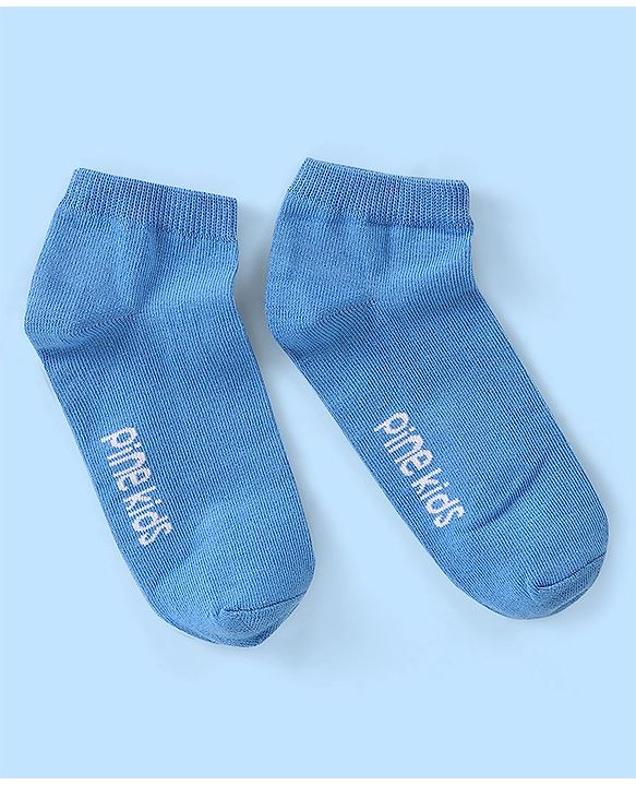 Pine Kids Spandex Ankle Length Text Design Socks Pack of 3 - Multicolour