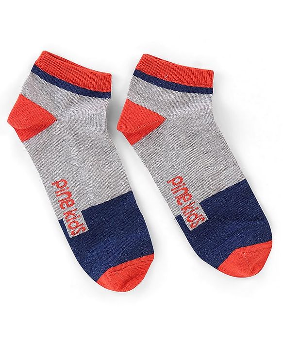 Pine Kids Spandex Ankle Length Stripes Design Socks Pack of 3 - Multicolour