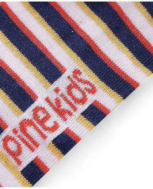Pine Kids Spandex Ankle Length Stripes Design Socks Pack of 3 - Multicolour