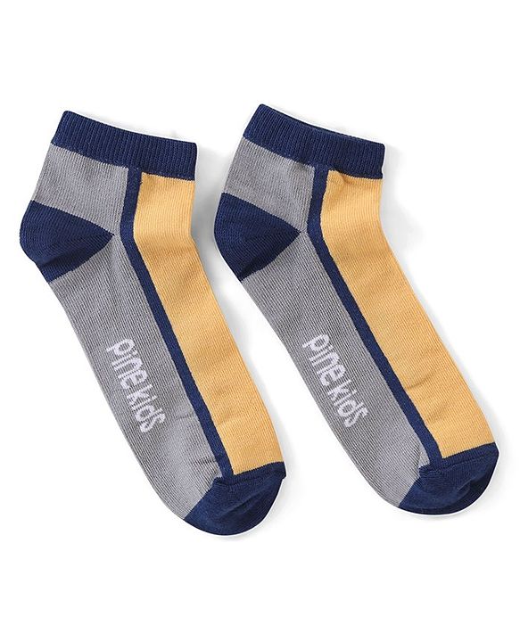 Pine Kids Spandex Ankle Length Design Socks Pack of 3 - Multicolour