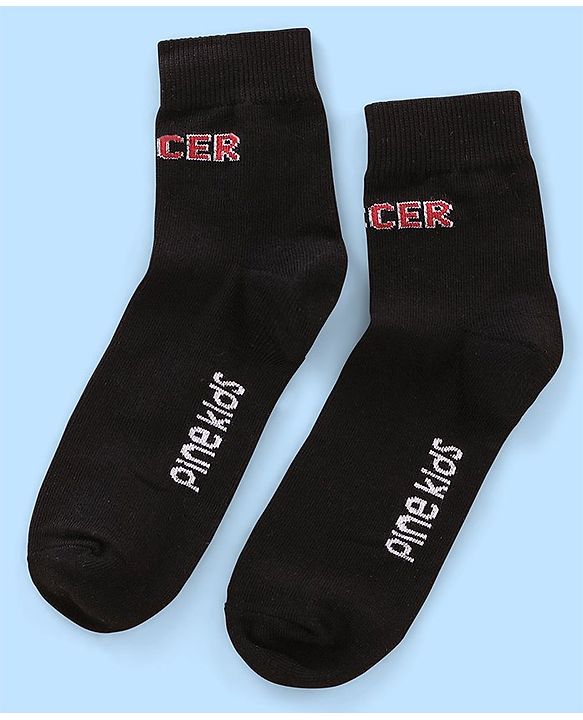 Pine Kids Nylon Spandex Ankle Length Socks Foot Ball Design Pack Of 3 - Multicolour