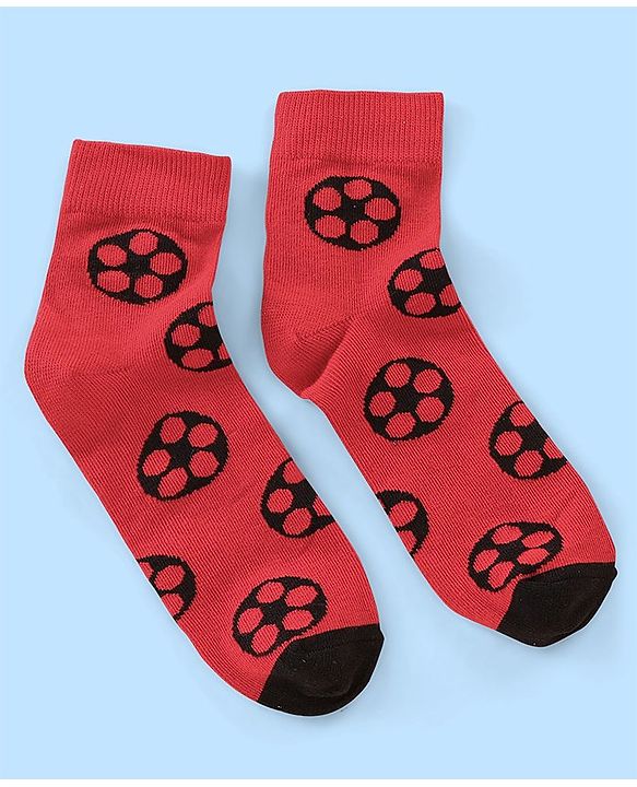 Pine Kids Nylon Spandex Ankle Length Socks Foot Ball Design Pack Of 3 - Multicolour