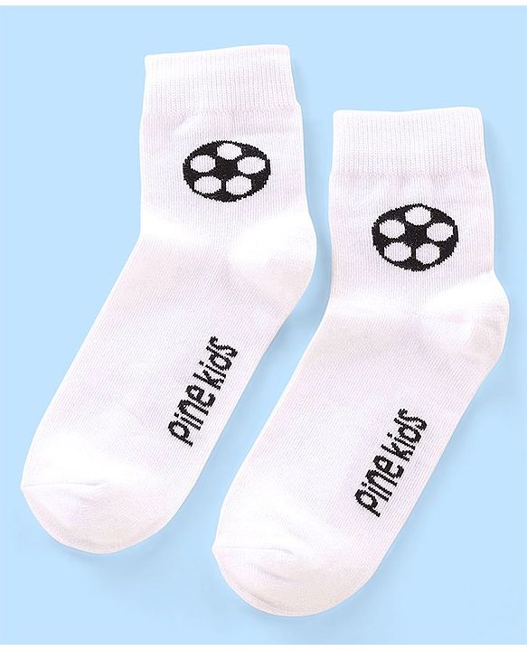 Pine Kids Nylon Spandex Ankle Length Socks Foot Ball Design Pack Of 3 - Multicolour