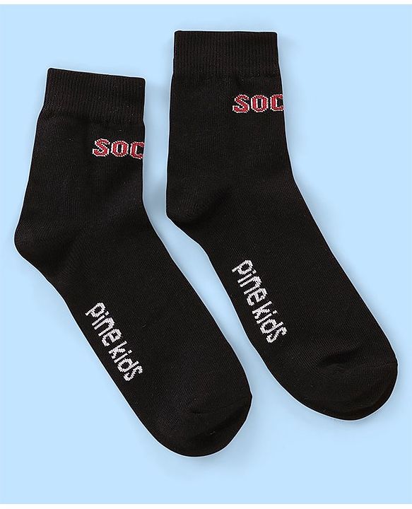 Pine Kids Nylon Spandex Ankle Length Socks Foot Ball Design Pack Of 3 - Multicolour