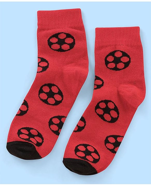 Pine Kids Nylon Spandex Ankle Length Socks Foot Ball Design Pack Of 3 - Multicolour