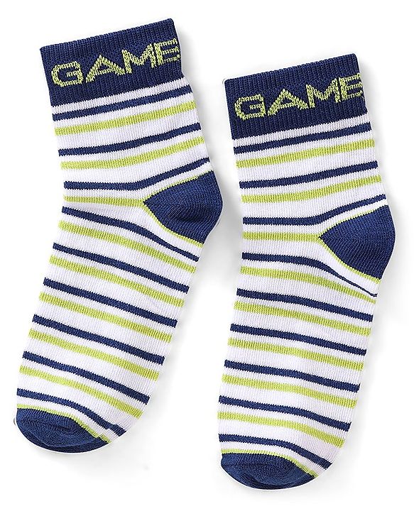 Pine Kids Spandex Ankle Length Stripes Design Socks Pack of 3 - Multicolour