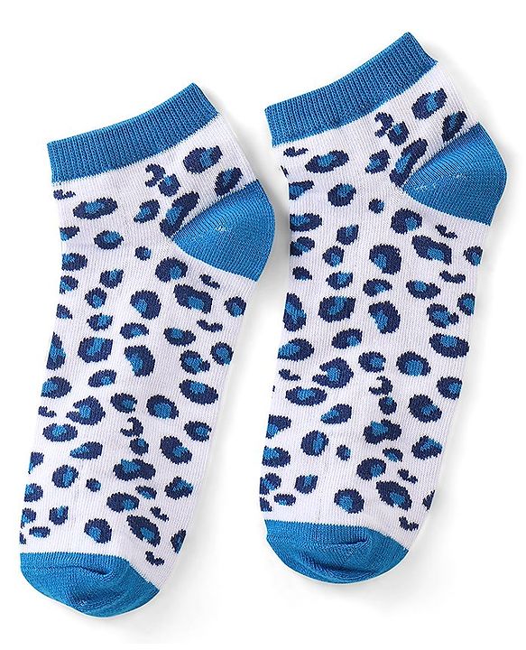 Pine Kids Ankle Length Socks With Leopard Design - Green Pink & Blue