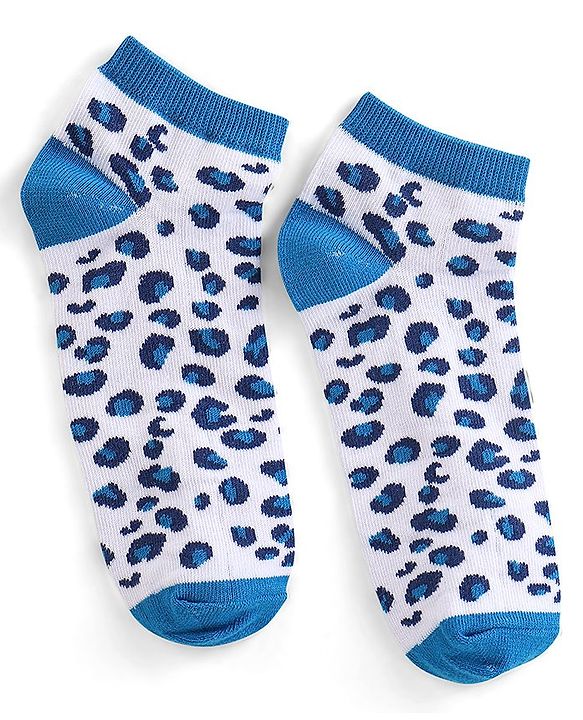 Pine Kids Ankle Length Socks With Leopard Design - Green Pink & Blue