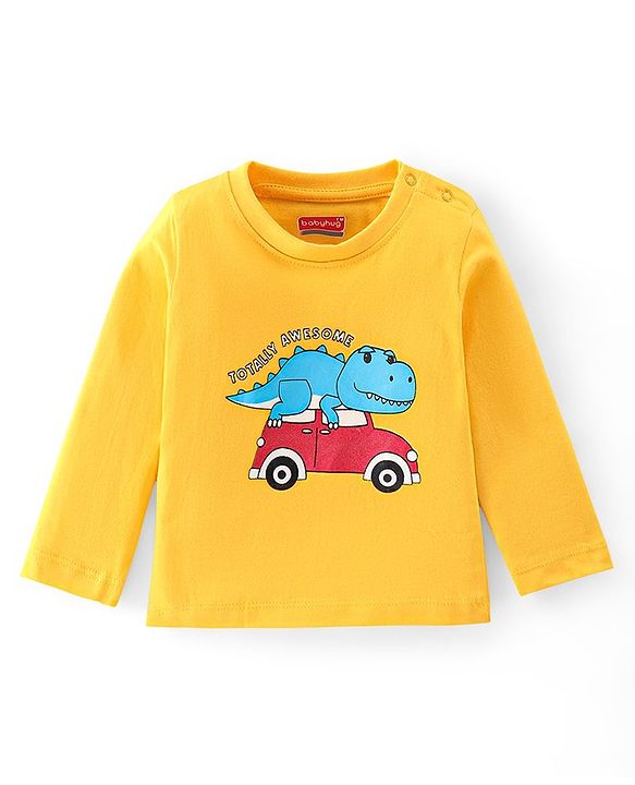 Babyhug Cotton Knti Full Sleeves T-Shirts Striped & Tiger Printed Pack of 5 - Blue Red & Yellow