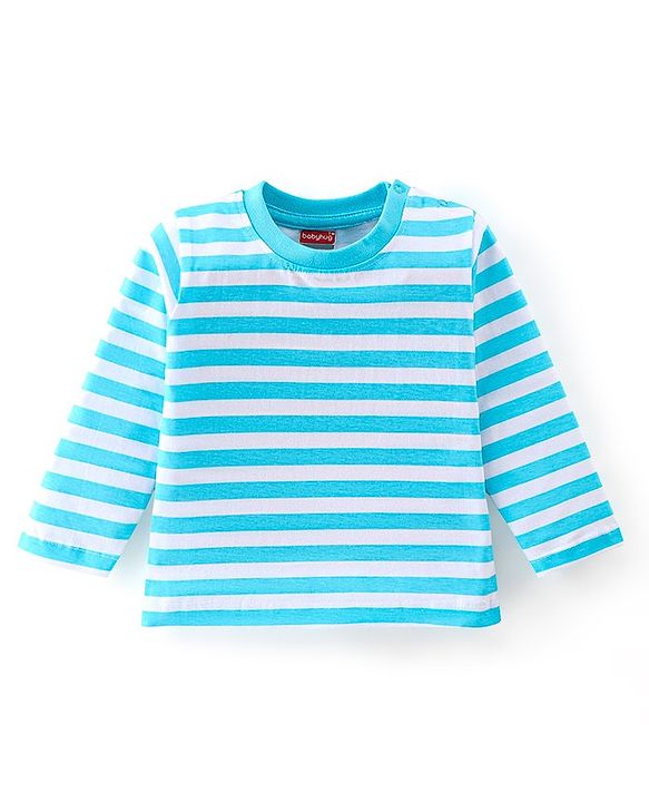 Babyhug Cotton Knti Full Sleeves T-Shirts Striped & Tiger Printed Pack of 5 - Blue Red & Yellow