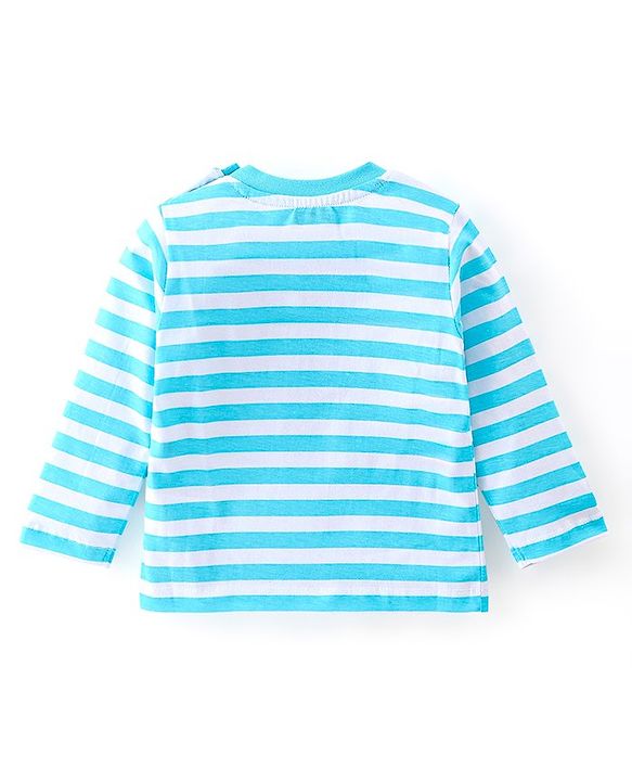 Babyhug Cotton Knti Full Sleeves T-Shirts Striped & Tiger Printed Pack of 5 - Blue Red & Yellow