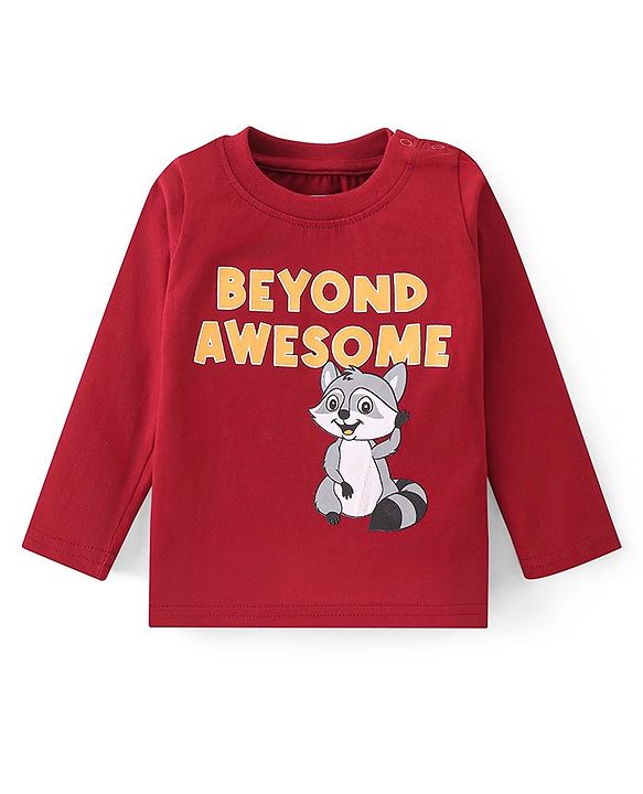 Babyhug Cotton Knit Full Sleeves T-Shirt With Dino Graphics Pack of 7 - Multicolour