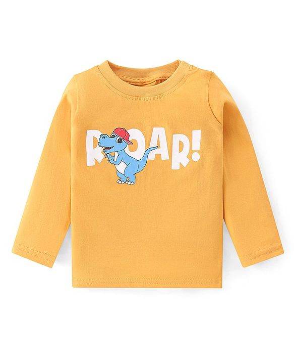 Babyhug Cotton Knit Full Sleeves T-Shirt With Dino Graphics Pack of 7 - Multicolour