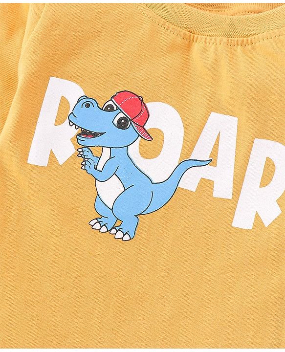 Babyhug Cotton Knit Full Sleeves T-Shirt With Dino Graphics Pack of 7 - Multicolour