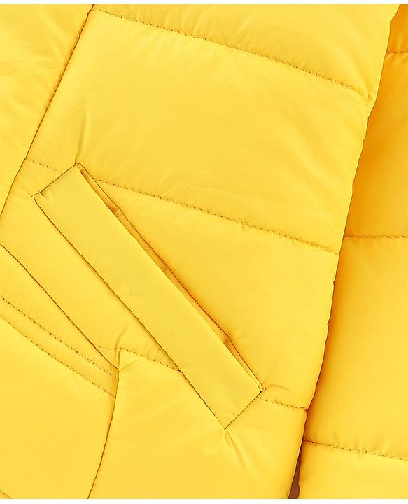 Pine Kids Full Sleeves Medium Winter Jacket With Butterfly Embroidery - Yellow