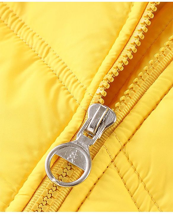 Pine Kids Full Sleeves Medium Winter Jacket With Butterfly Embroidery - Yellow