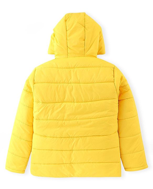 Pine Kids Full Sleeves Medium Winter Jacket With Butterfly Embroidery - Yellow