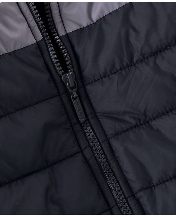 Pine Kids Full Sleeves Cut and Sew Medium Winter Hooded Jacket - Navy Blue