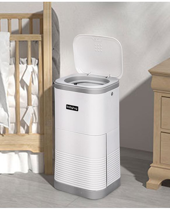 Babyhug Diaper Pail with Odor Lock Technology & Refill Bag-Grey