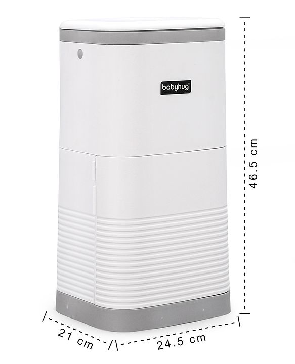 Babyhug Diaper Pail with Odor Lock Technology & Refill Bag-Grey