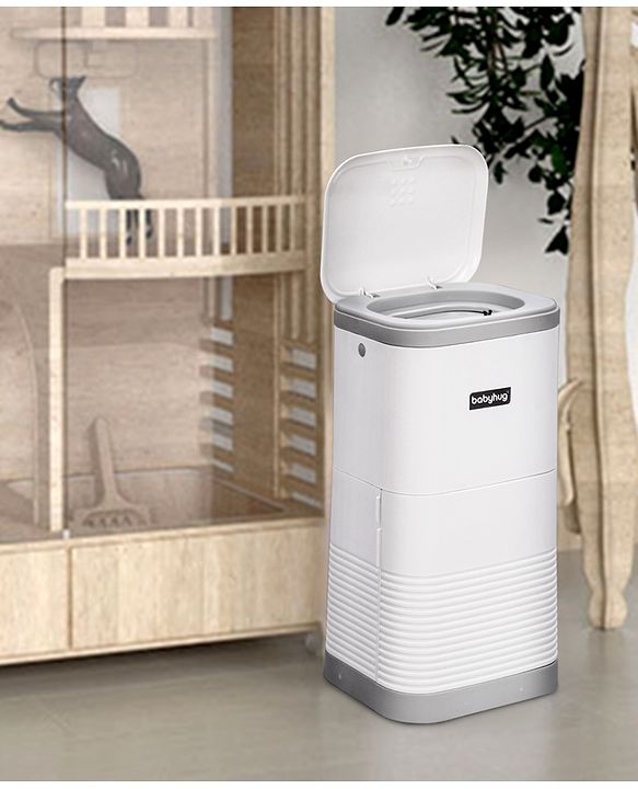 Babyhug Diaper Pail with Odor Lock Technology & Refill Bag-Grey